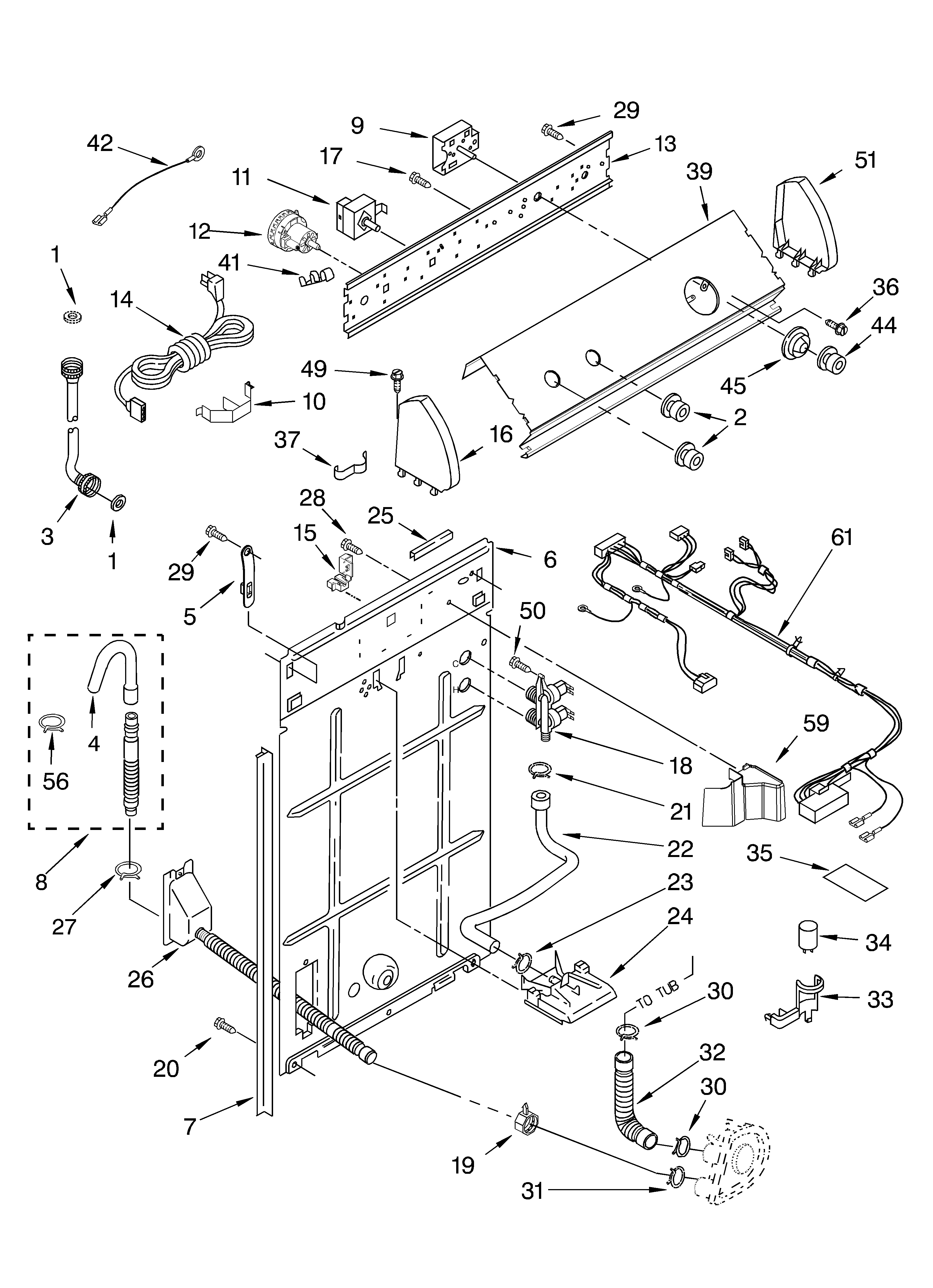 Controls and rear panel parts