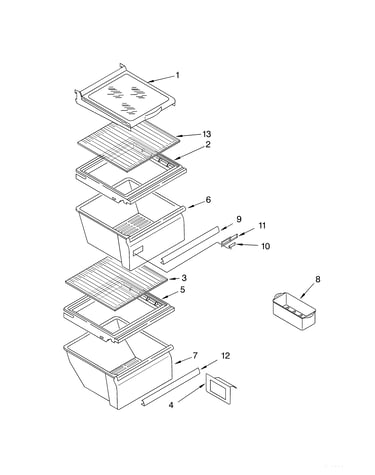 Refrigerator shelf parts