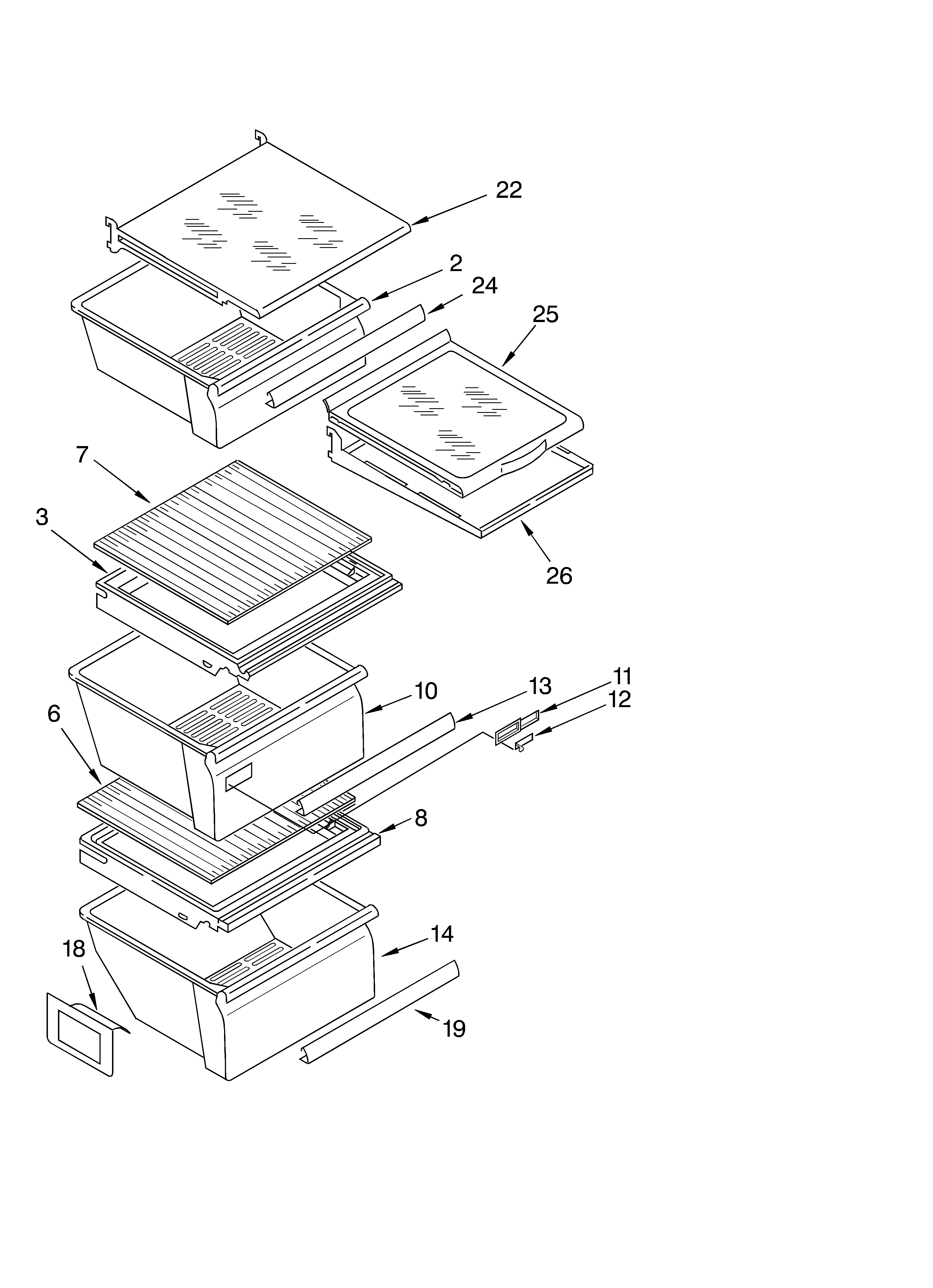 Refrigerator shelf parts