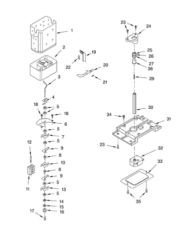 Motor and ice container parts