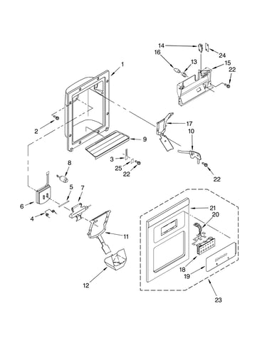 Dispenser front parts