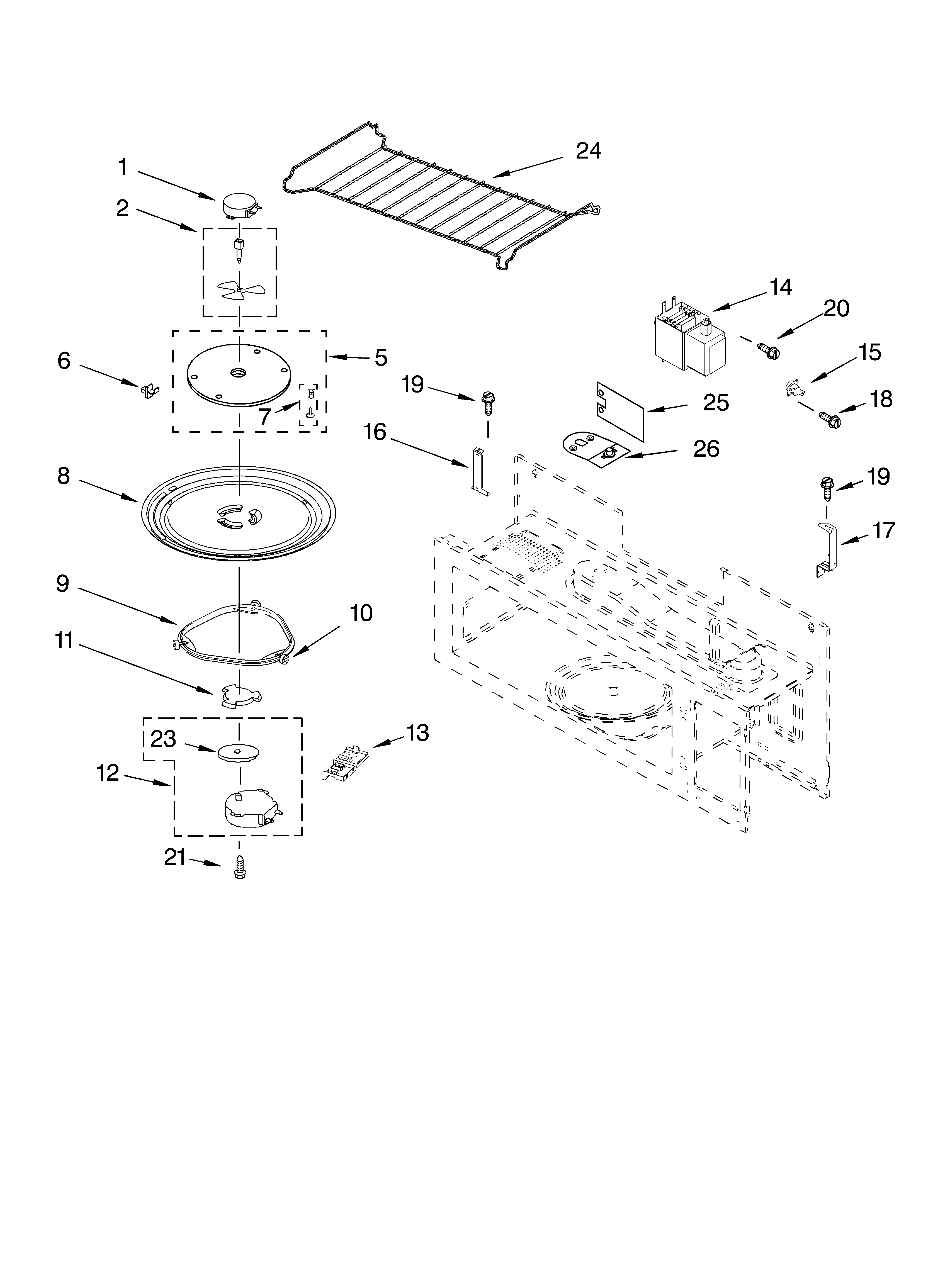 MAGNETRON AND TURNTABLE PARTS