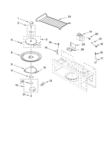 Magnetron and turntable parts