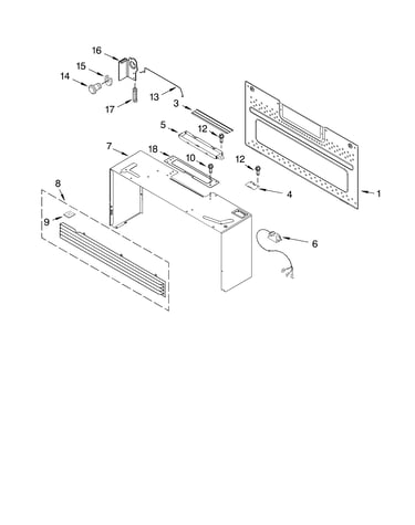 Cabinet and installation parts