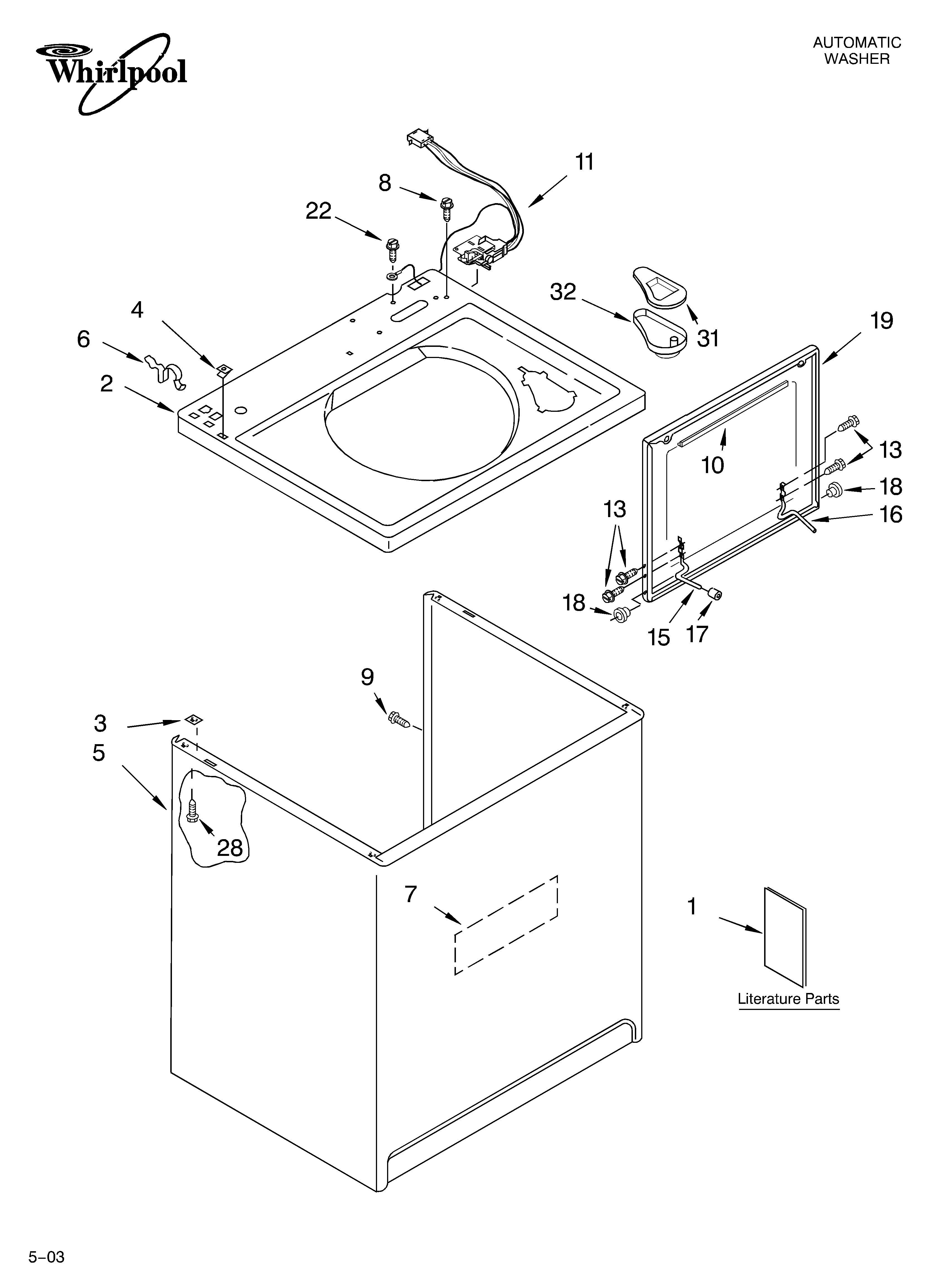 TOP AND CABINET PARTS