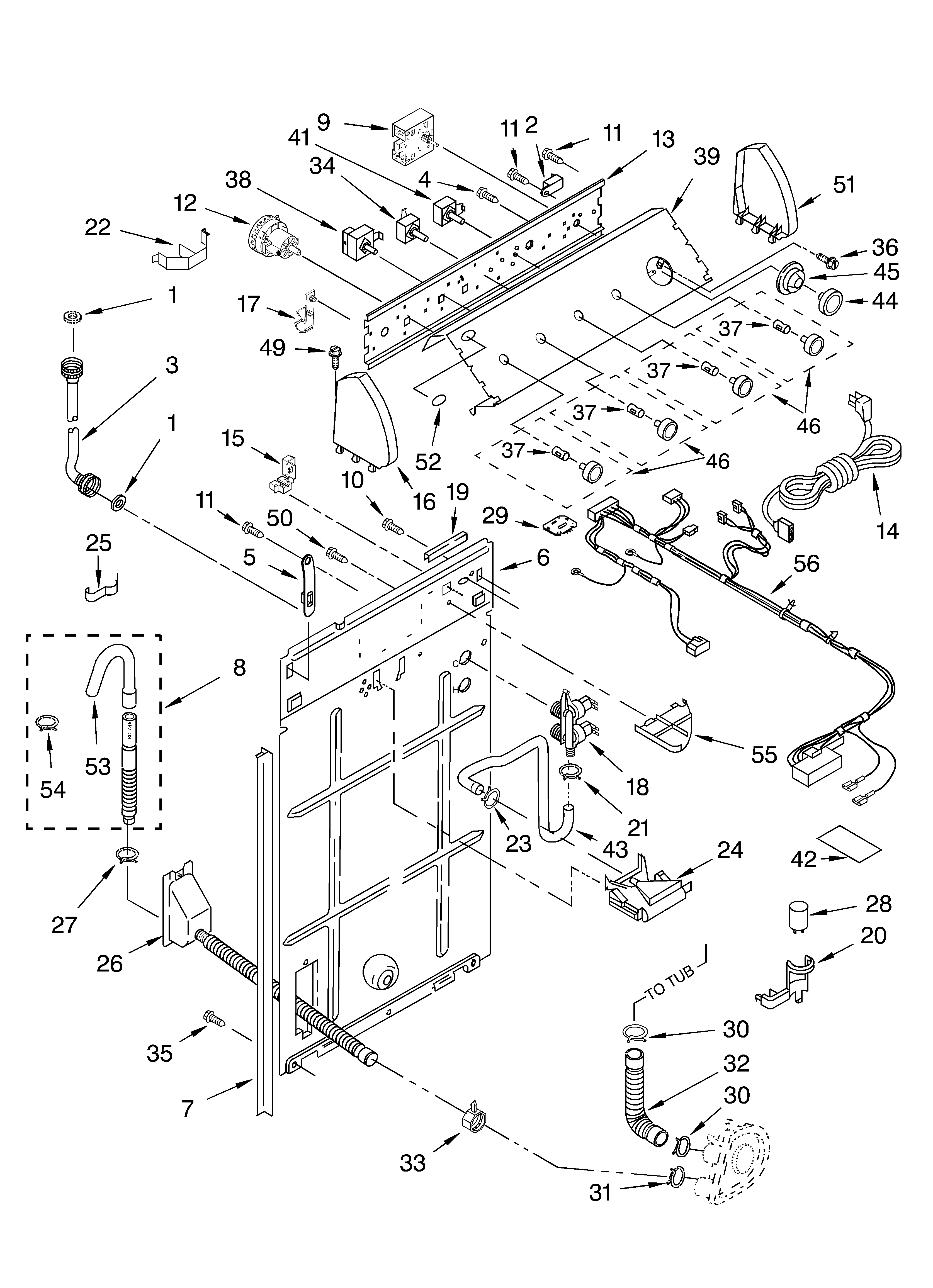 Controls and rear panel parts