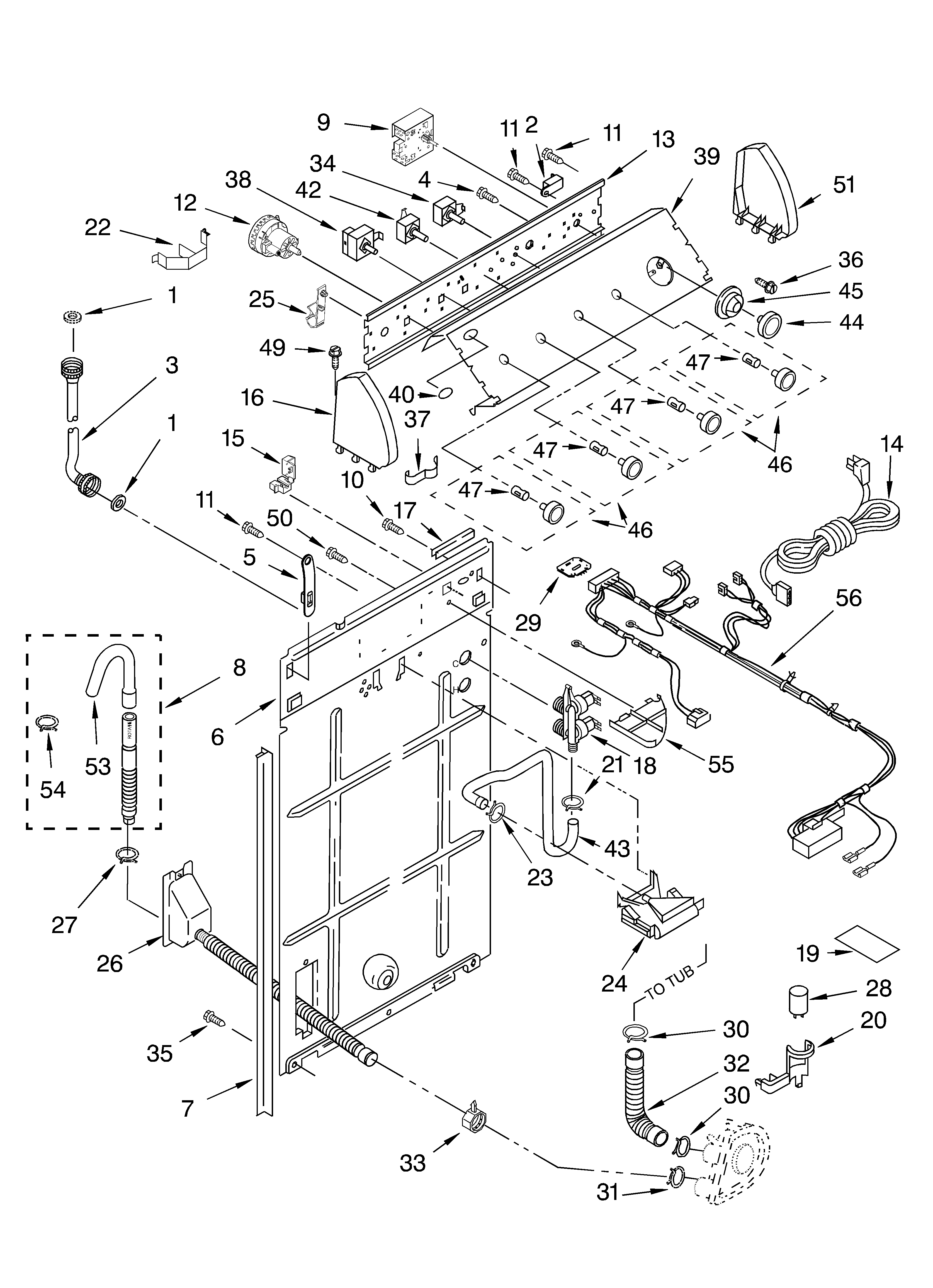 Controls and rear panel parts