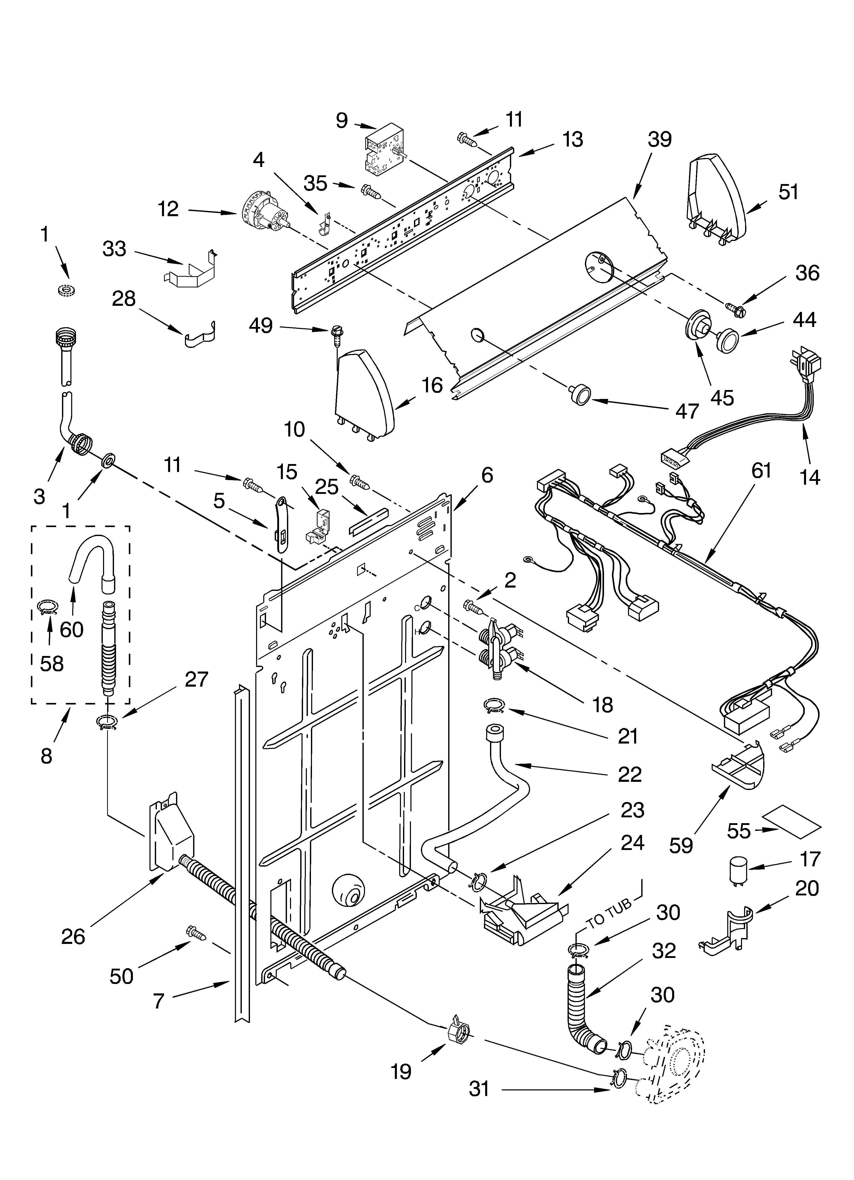 Controls and rear panel parts