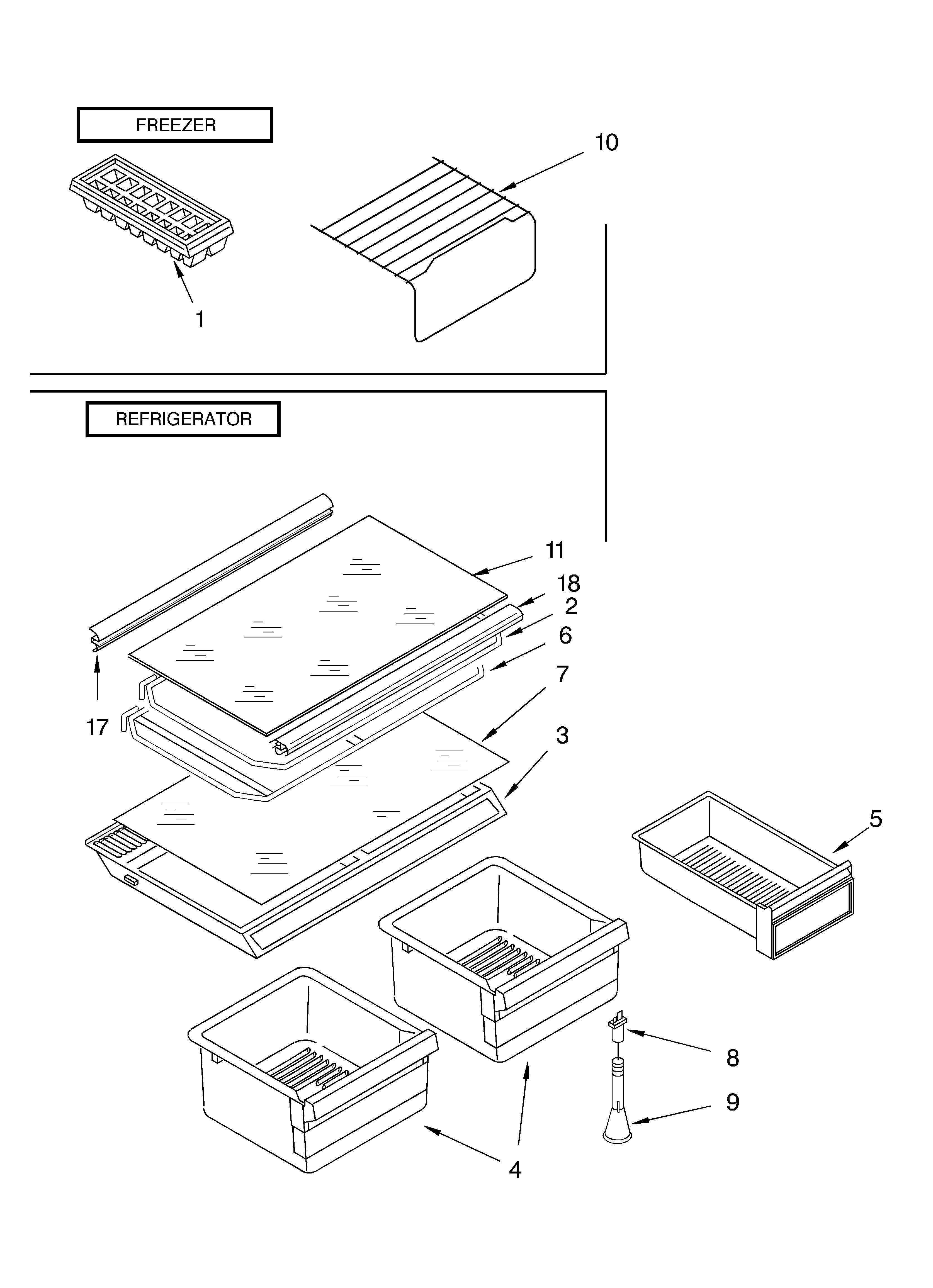 Shelf parts, optional parts