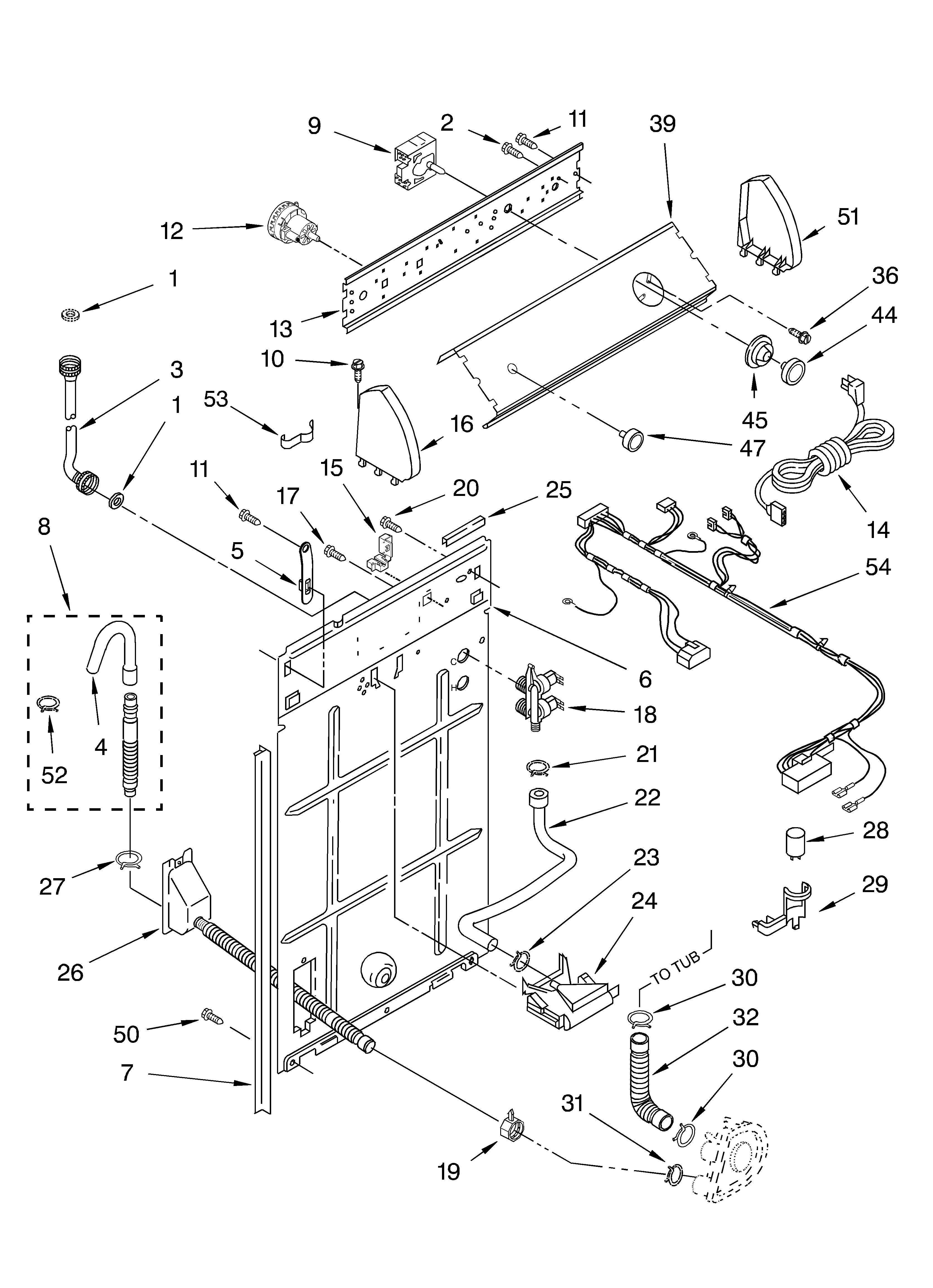 Control and rear panel parts