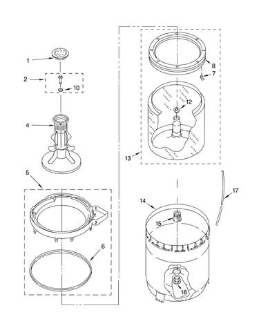 Agitator, basket and tub parts
