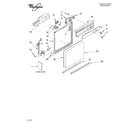 Whirlpool DU811SWLU0 frame and console parts diagram