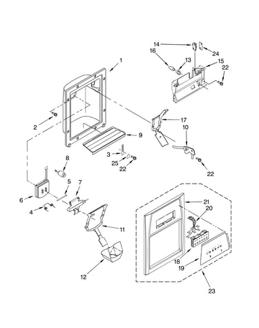 Dispenser front parts