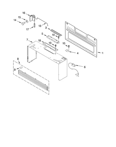 Cabinet and installation parts