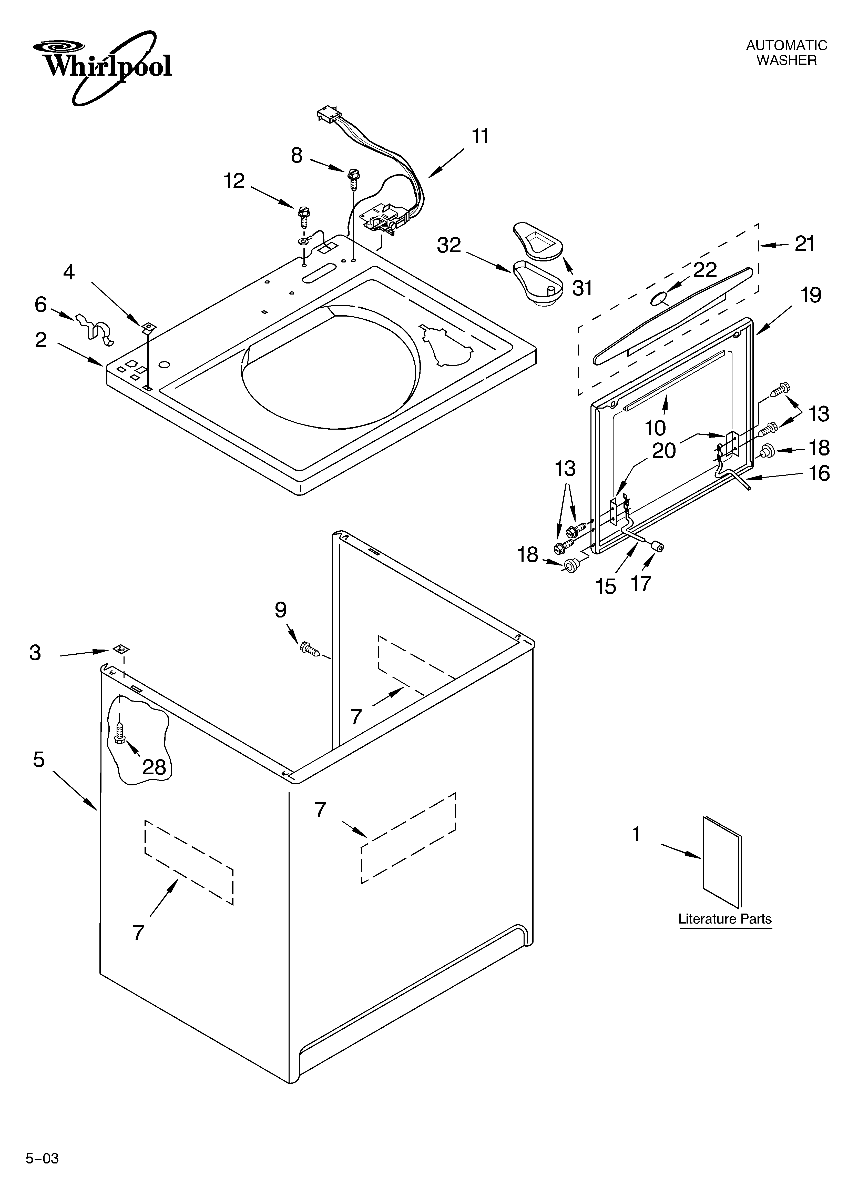 Top and cabinet parts