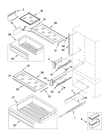 Refrigerator shelf parts