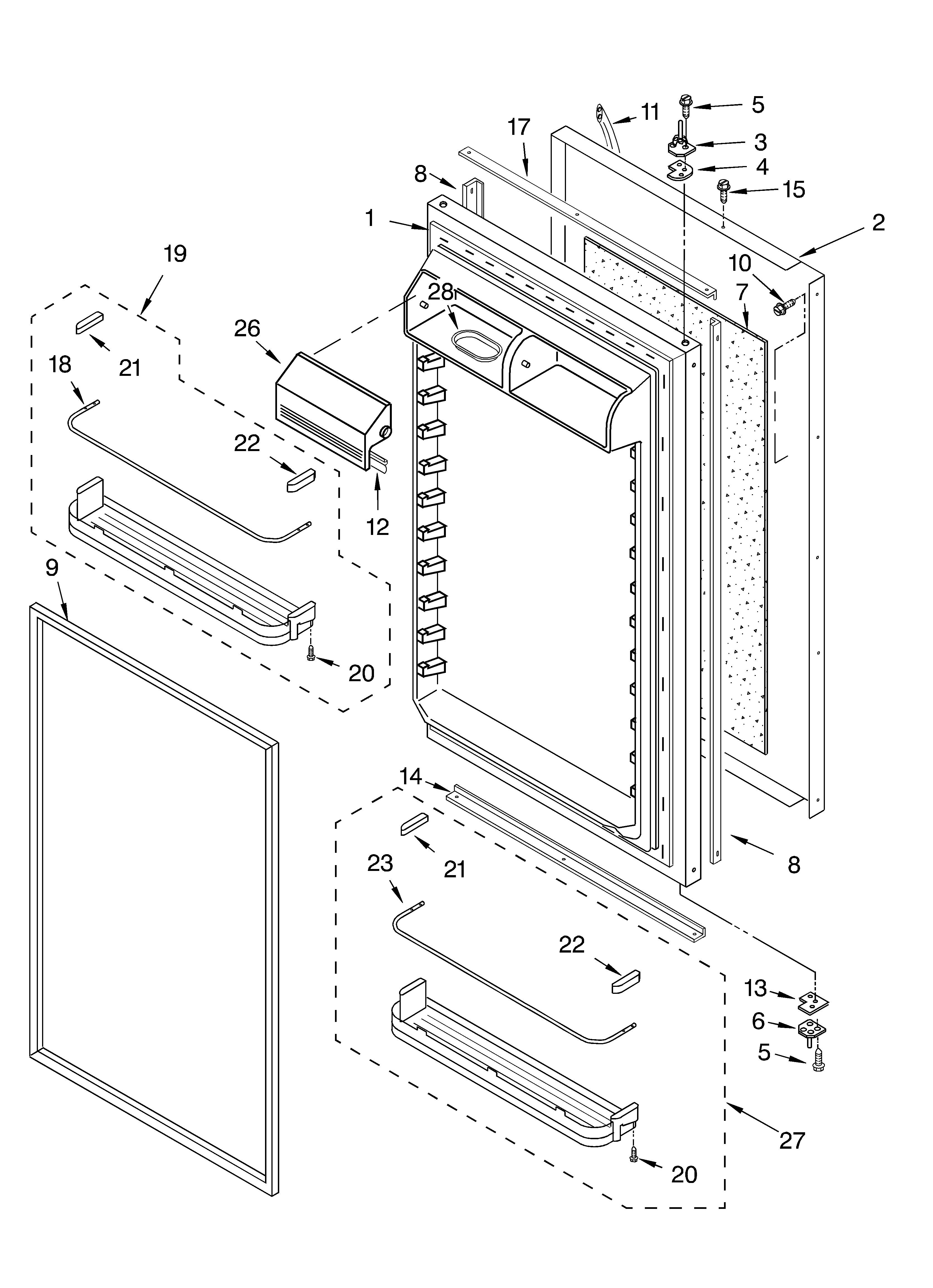 Refrigerator door parts