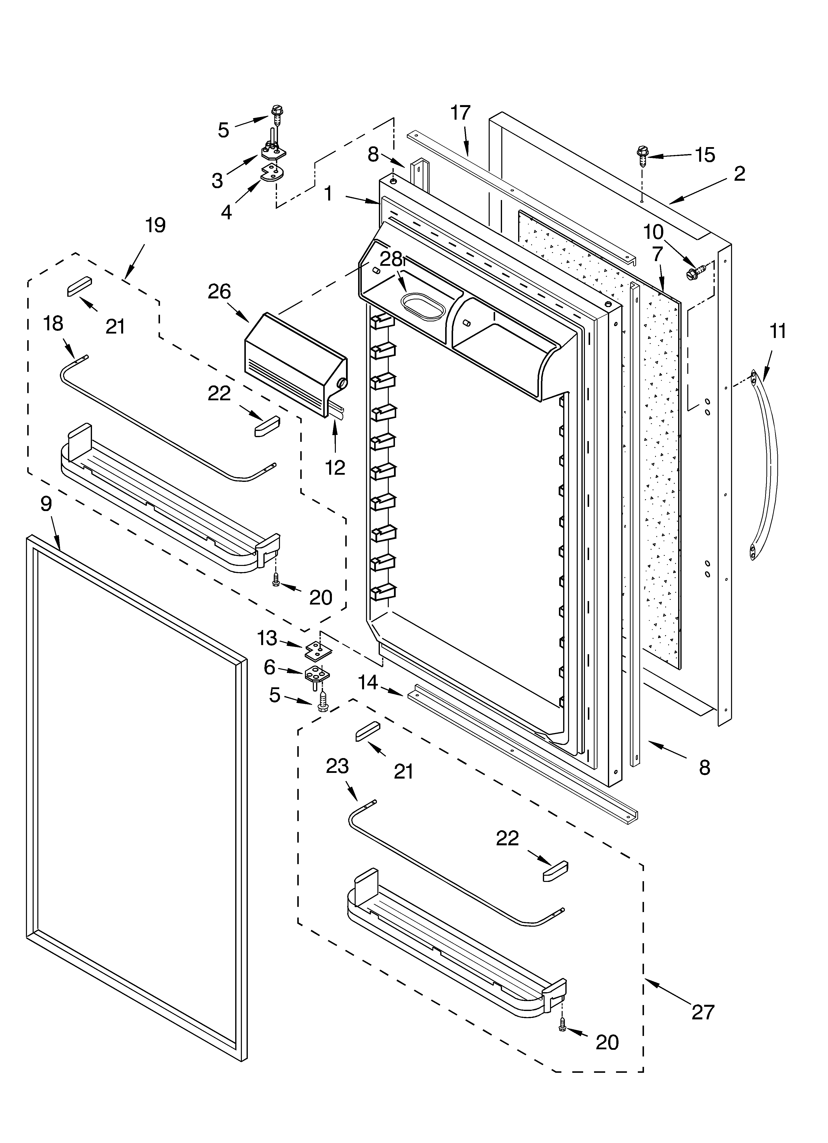 Refrigerator door parts