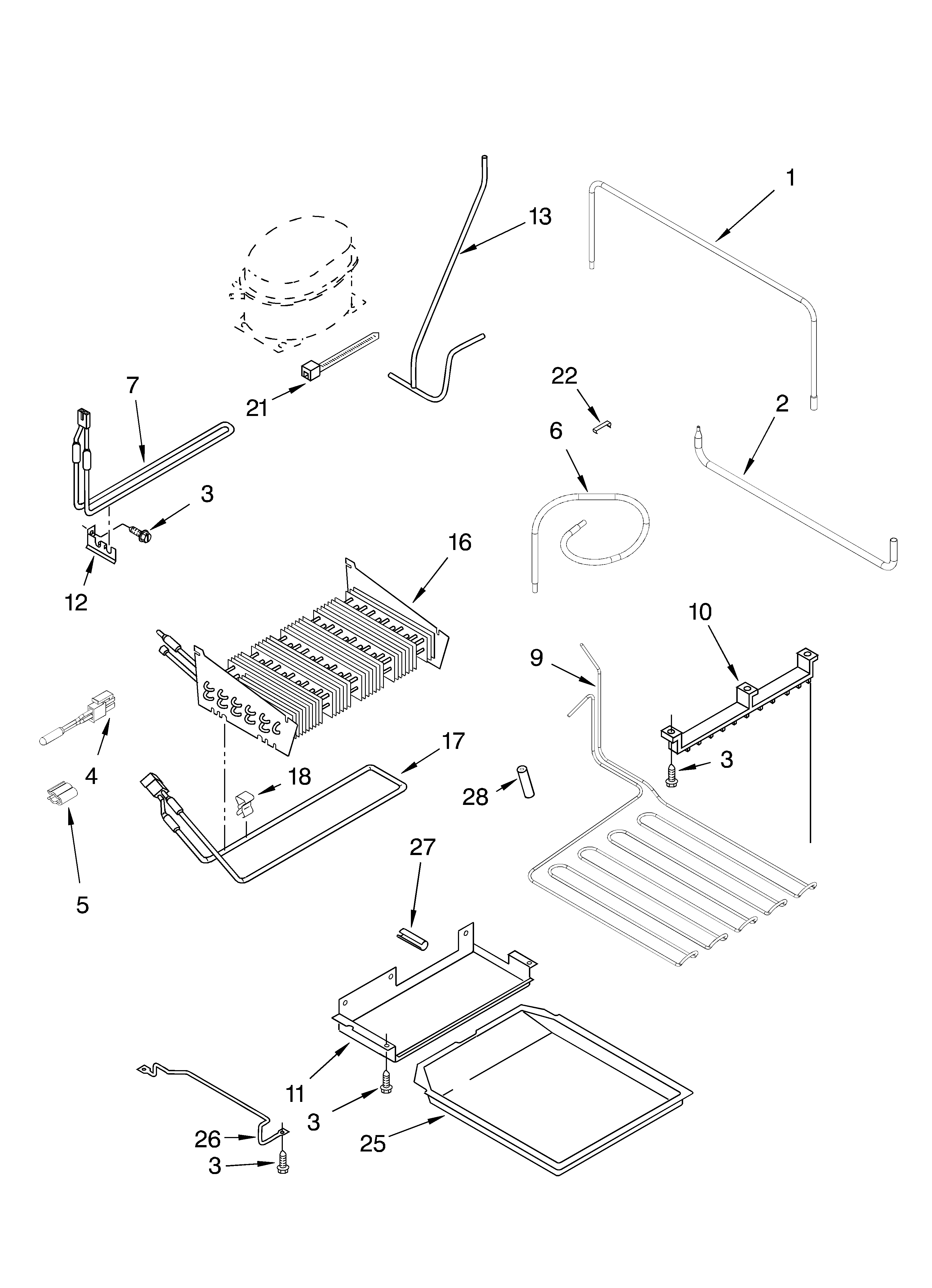 Lower unit and tube parts
