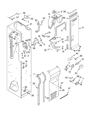 Freezer liner and air flow parts