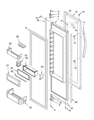 Refrigerator door parts