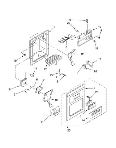 Dispenser and front parts