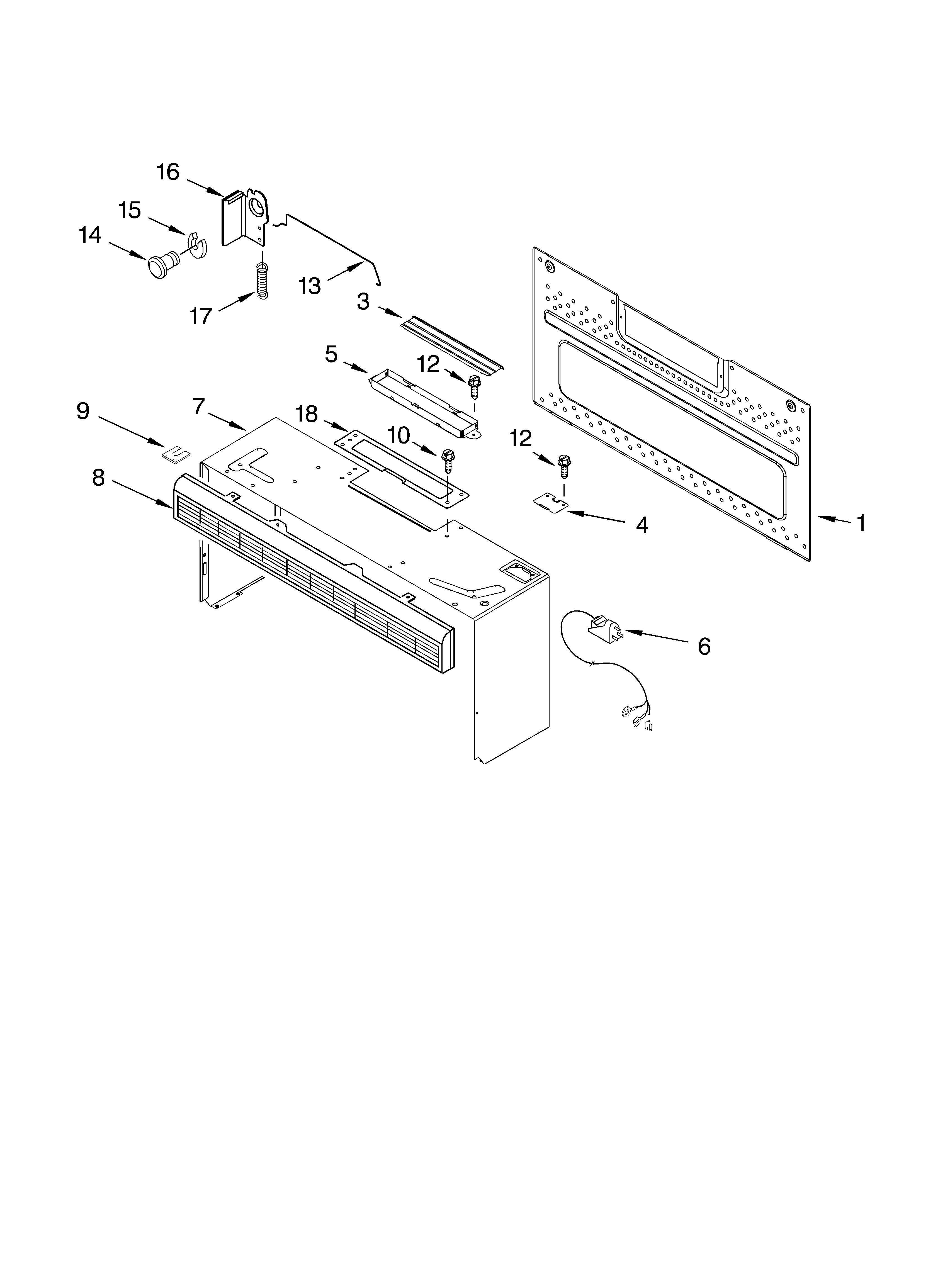 Cabinet and installation parts