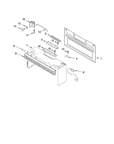 Cabinet and installation parts