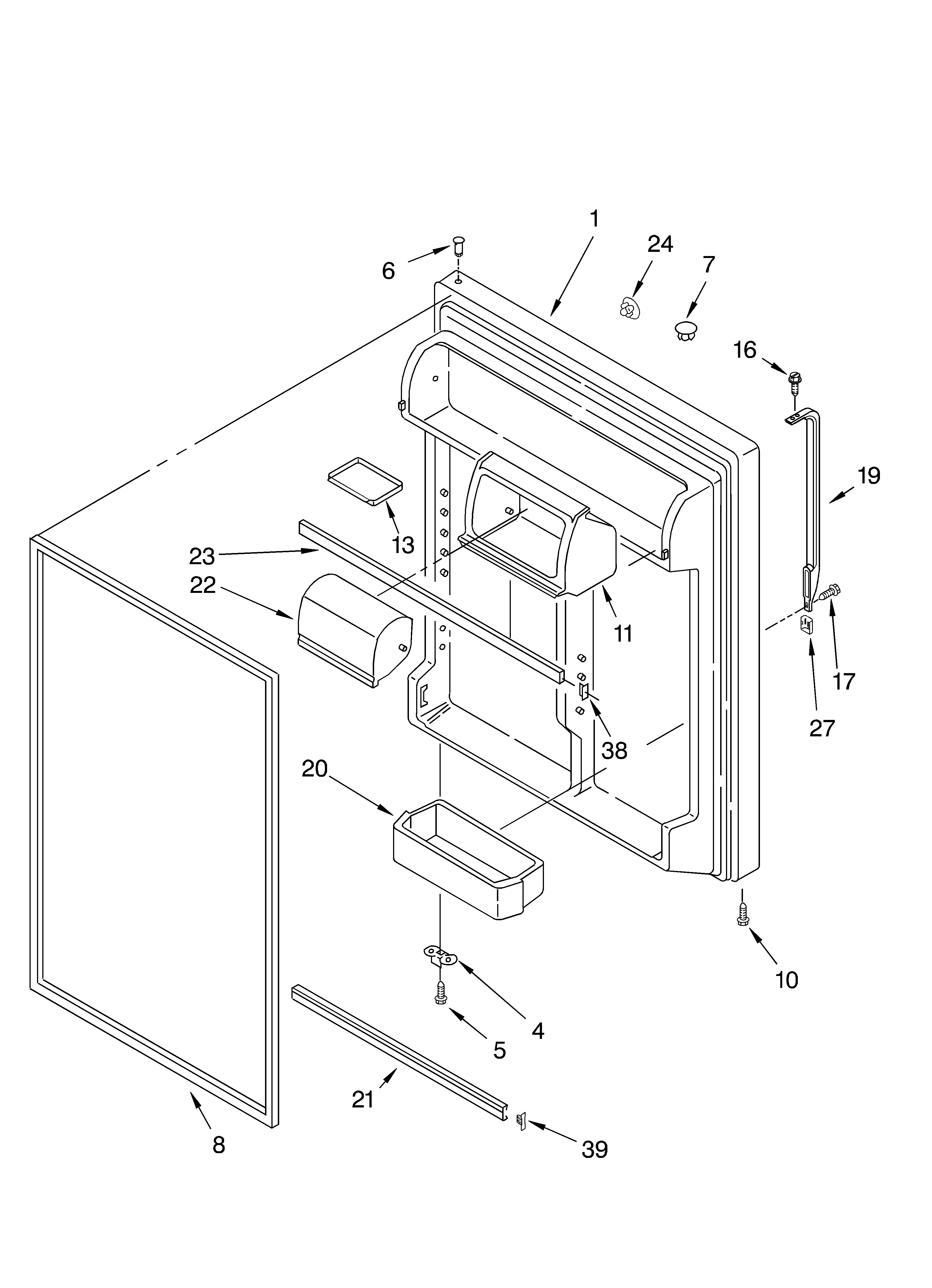 Refrigerator door parts