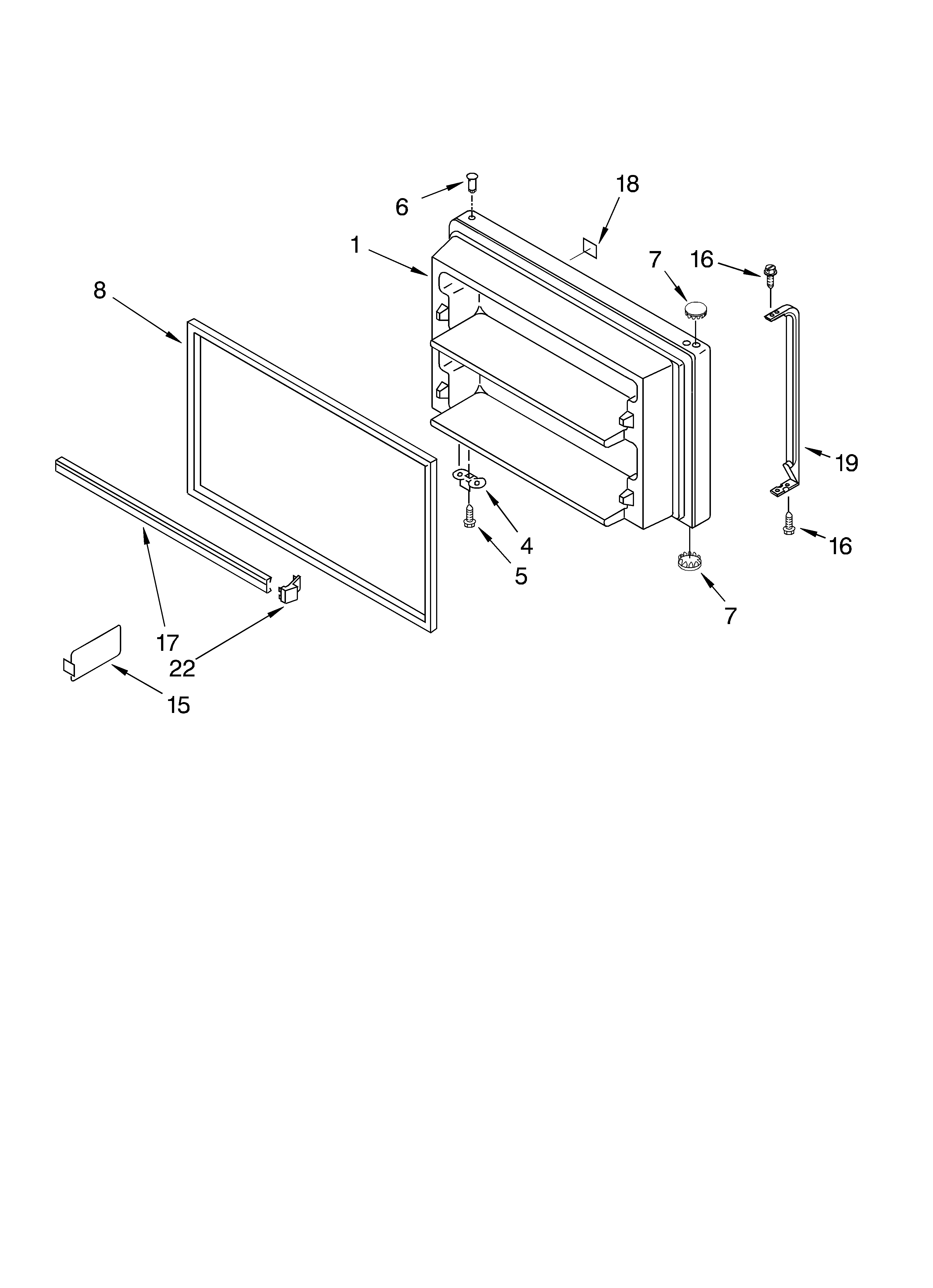 Freezer door parts, optional parts
