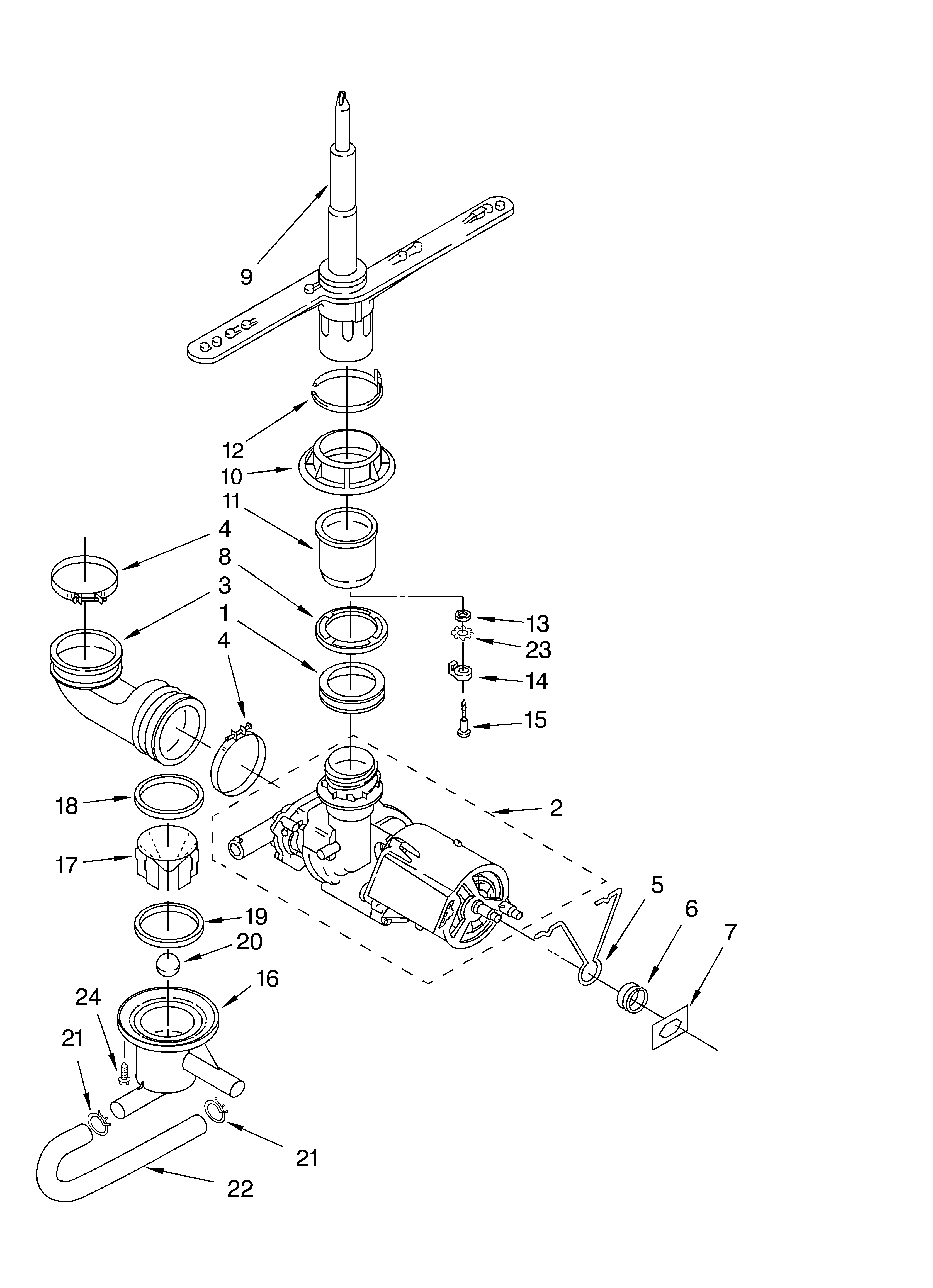 Pump and spray arm parts