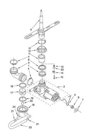 Pump and spray arm parts