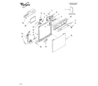 Whirlpool DU909PWKB0 frame and console parts diagram