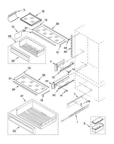 Refrigerator shelf parts