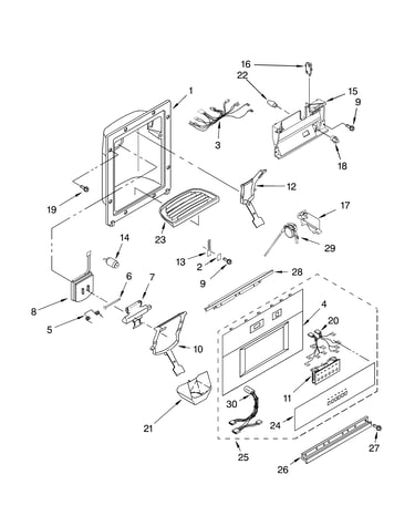 Dispenser and front parts