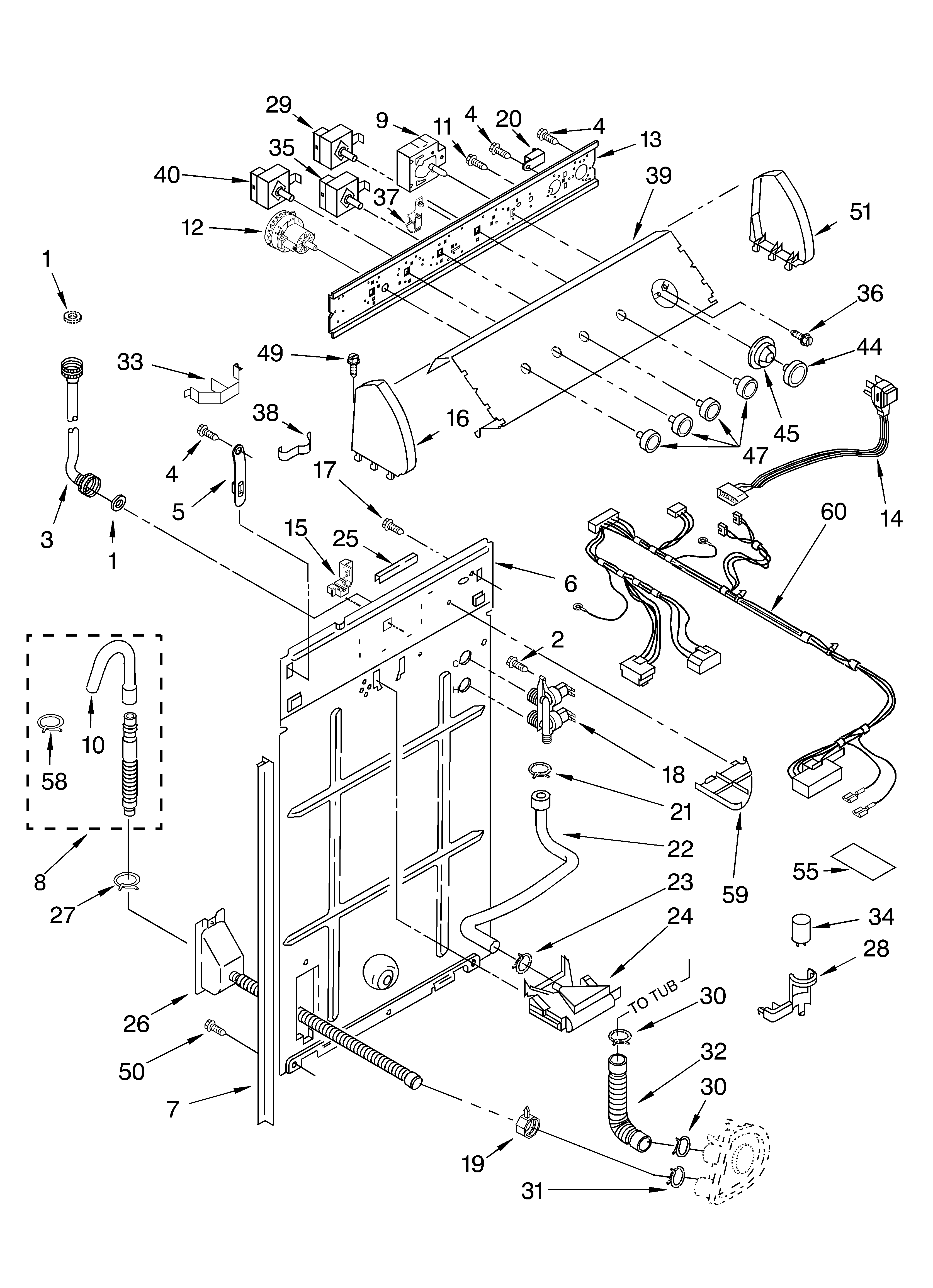 Controls and rear panel parts