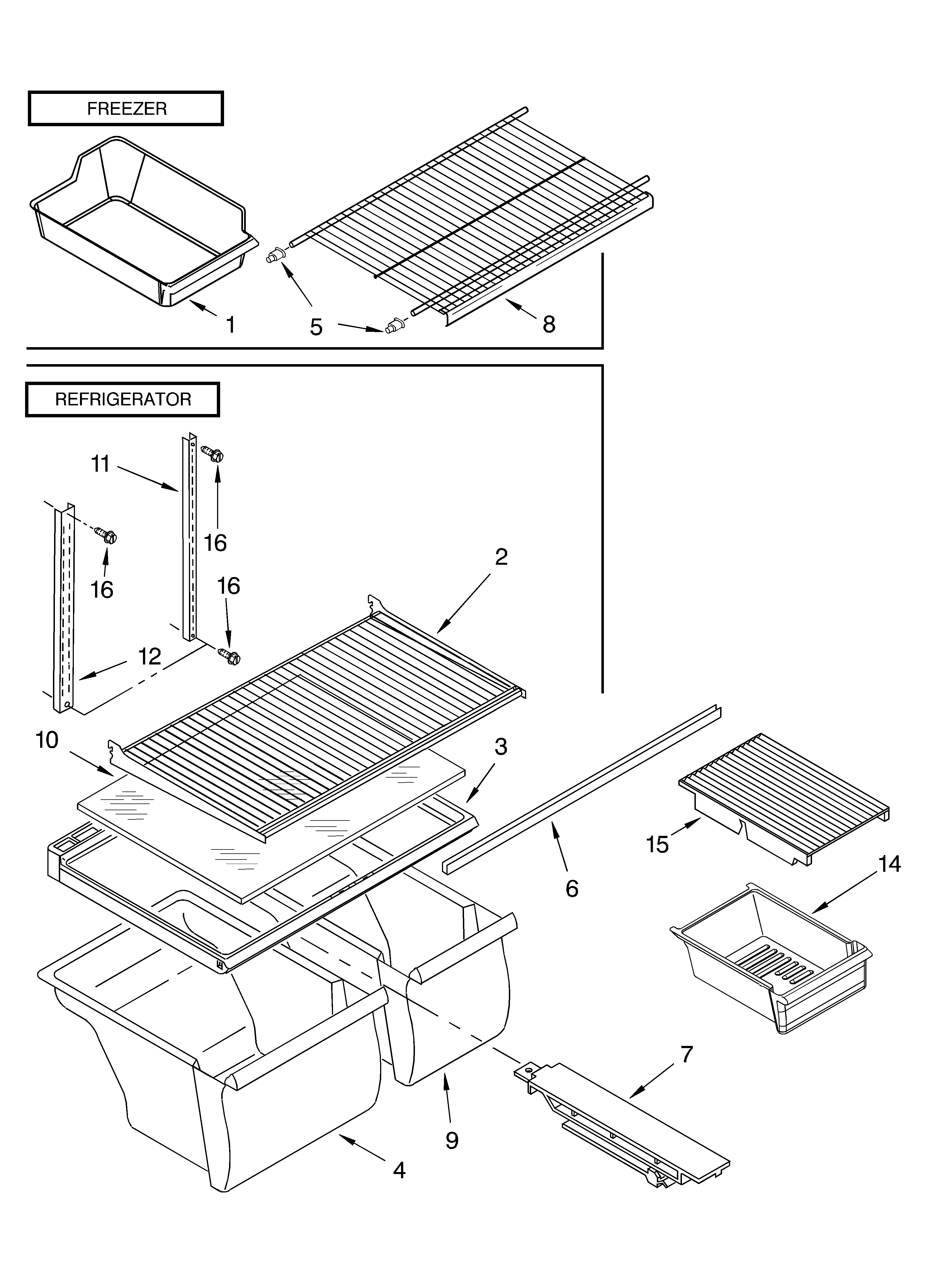 Shelf parts, optional parts