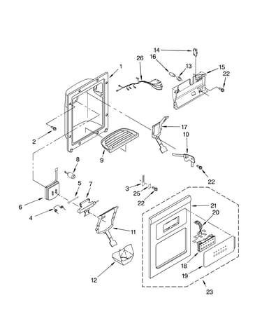 Dispenser front parts