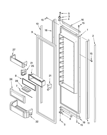 Refrigerator door parts