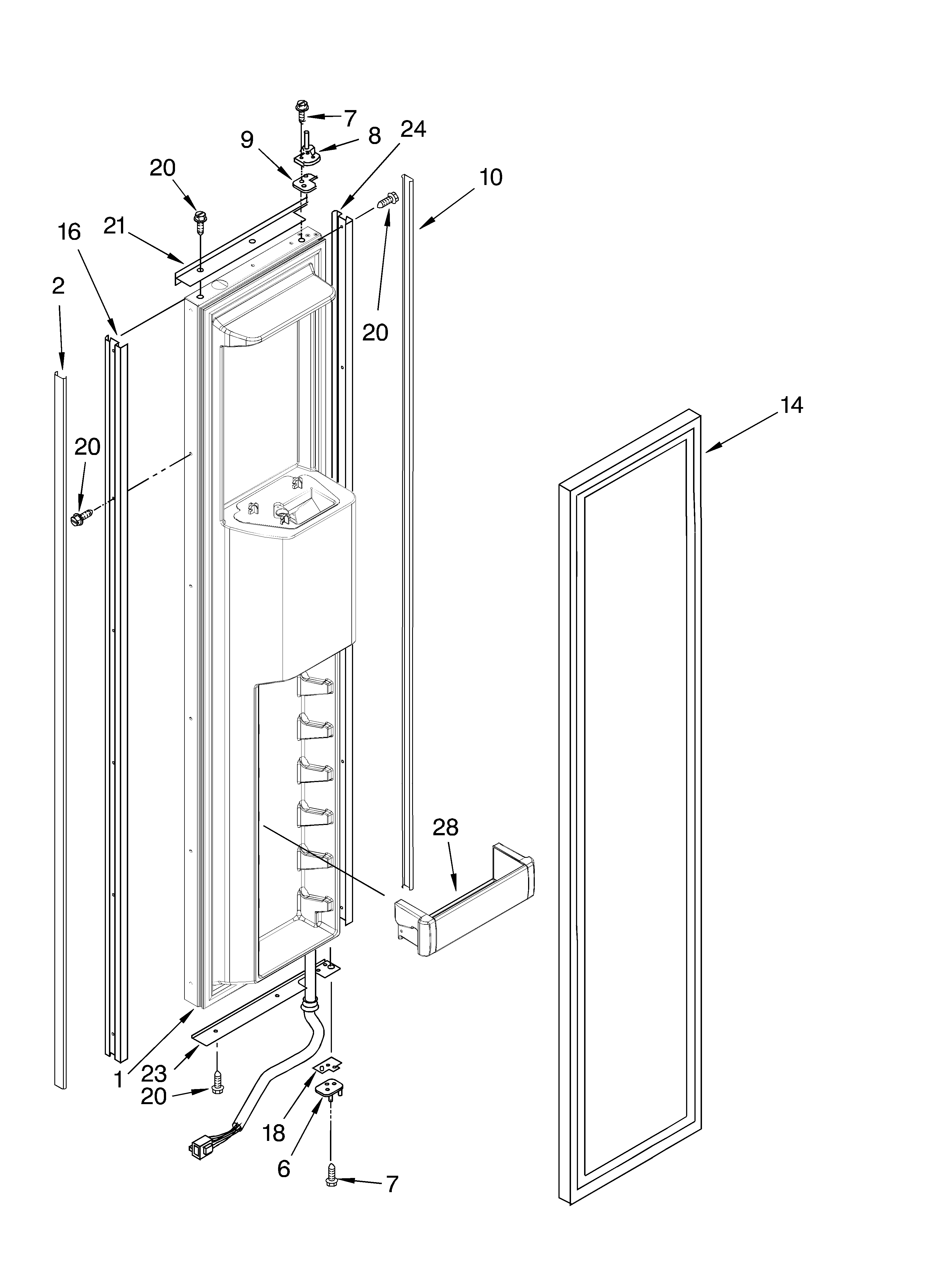 Freezer door parts