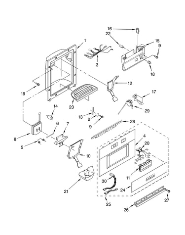 Dispenser and front parts