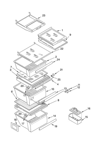 Refrigerator shelf parts