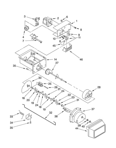 Motor and ice container parts