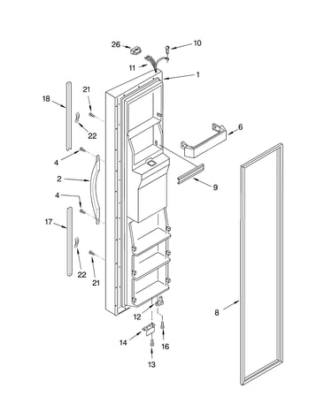 Freezer door parts