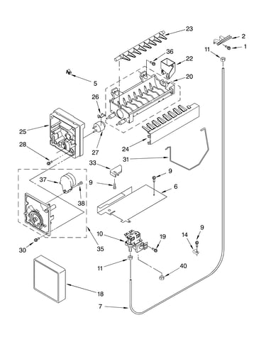 Icemaker parts, parts not illustrated