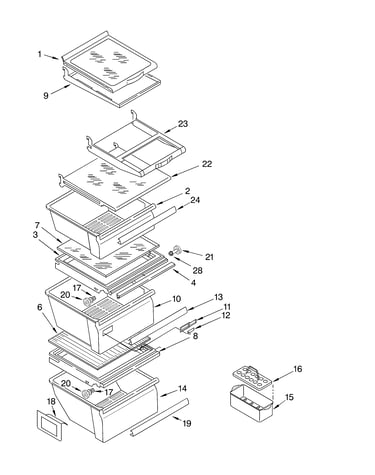 Refrigerator shelf parts
