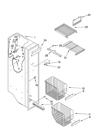 Freezer liner parts
