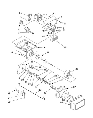 Motor and ice container parts