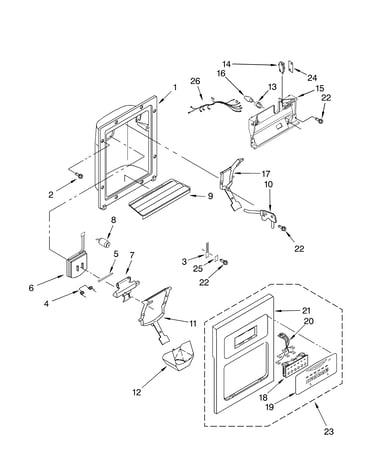 Dispenser front parts