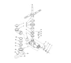 Whirlpool DU811SWLQ0 pump and spray arm parts diagram